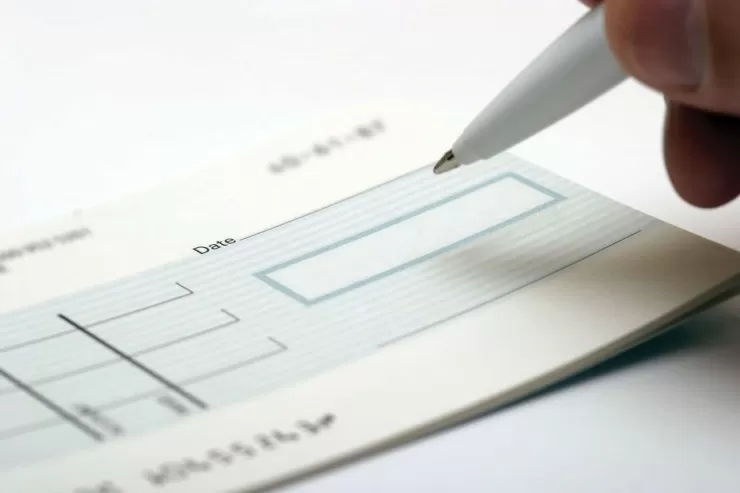 Receiving payment by cheque as a band
