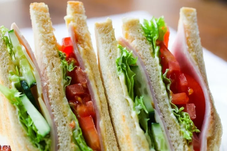 Healthy sandwich and food representing good nutrition for musicians