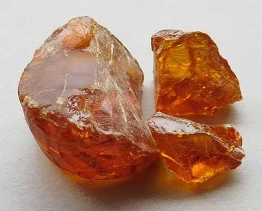 Pieces of violin rosin used for bow maintenance