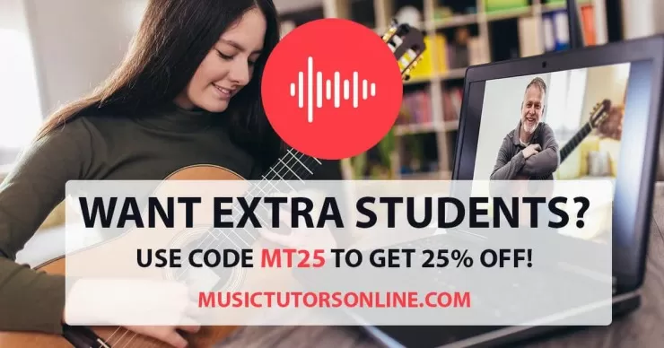 Music Tutors Online promotional banner for finding extra music students