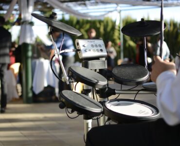 Drummer playing at wedding