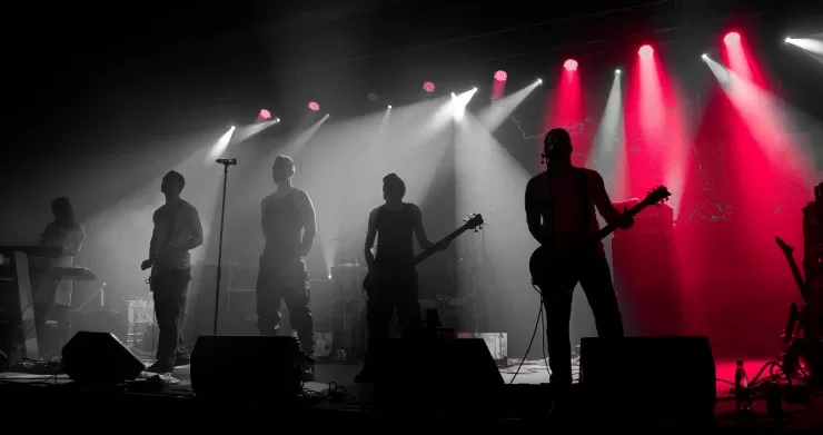 Live band on stage with session musicians