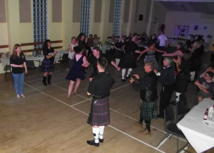 Ceilidh band performing traditional Scottish and Irish music
