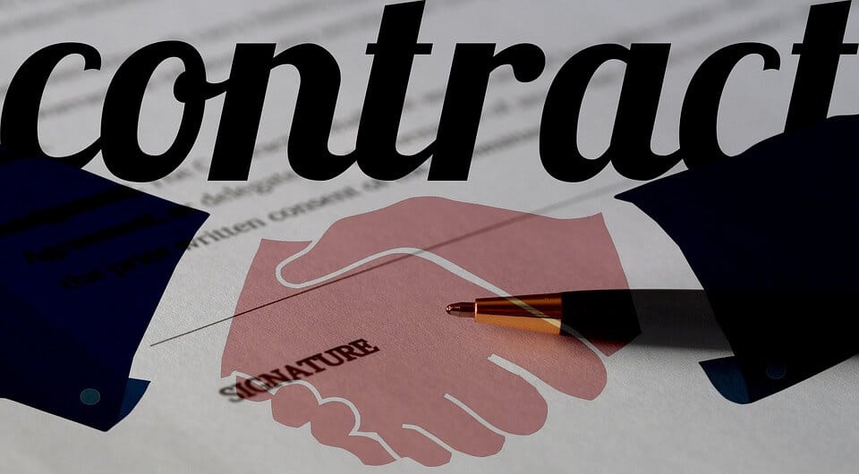 signing a contract