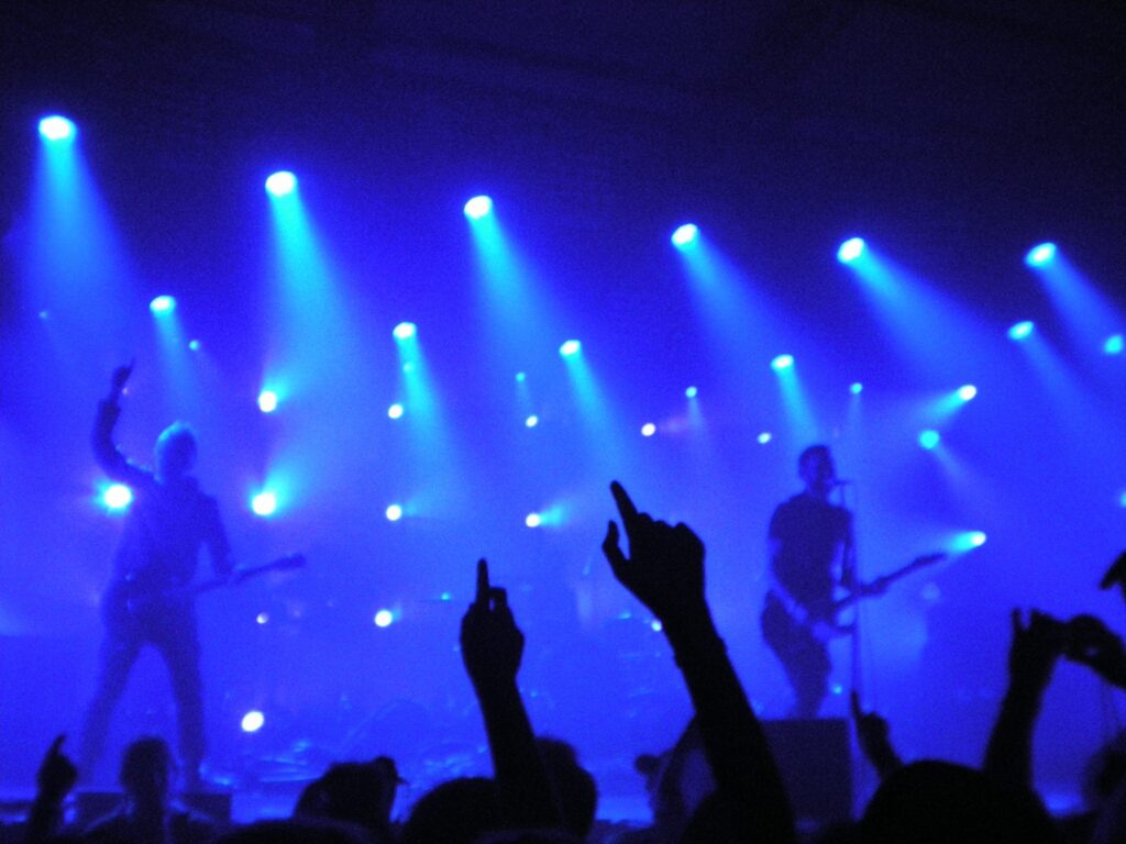 Stage in blue